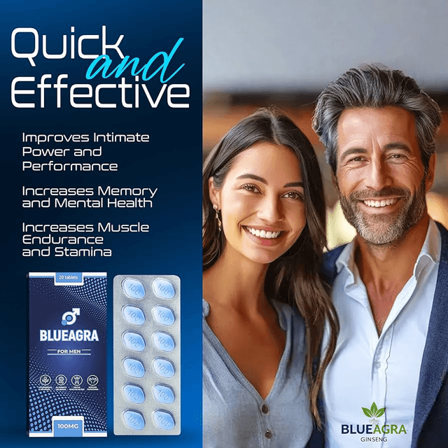 BlueAgra Ginseng Tablets for Men | 100mg | Made in UK