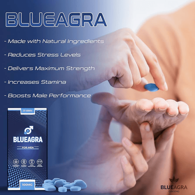 BlueAgra Ginseng Tablets for Men | 100mg | Made in UK